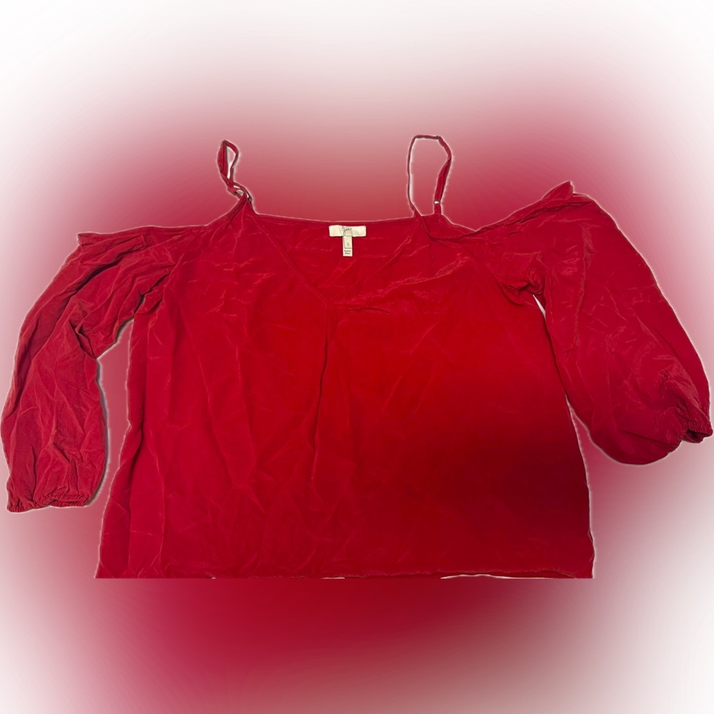 Joie Vibrant Red Off-Shoulder Blouse | Sz S